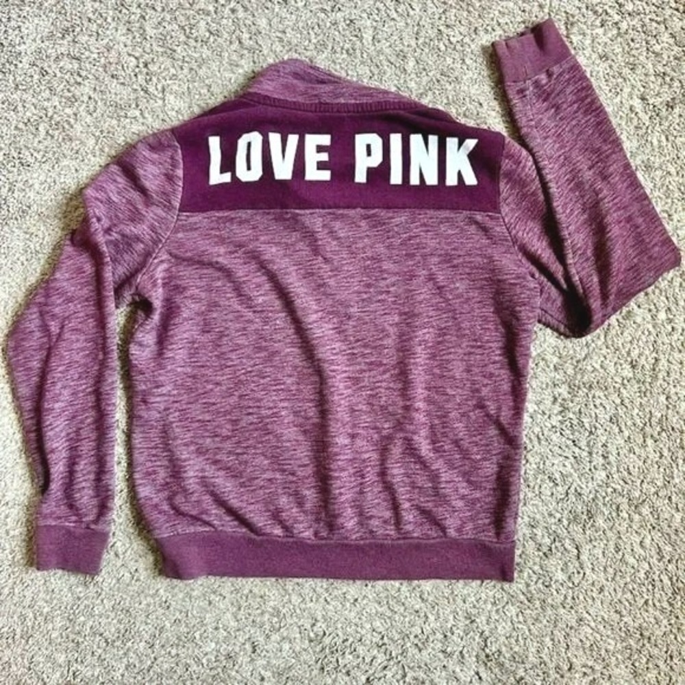 PINK‎ by Victoria's Secret I Burgundy Quarter Zip Pullover Sweatshirt I Size M